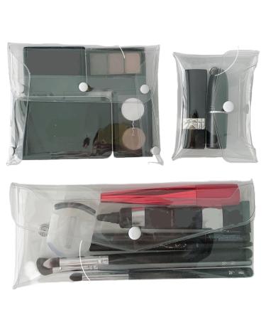 Sac Transparent 3pcs PVC Voir Travers Le Sac avec Fermeture enclench e Sac de Maquillage Transparent Petit Organisateur de Toilettes de Voyage Sac cosm tique tanche pour Salle de Bain de voyag