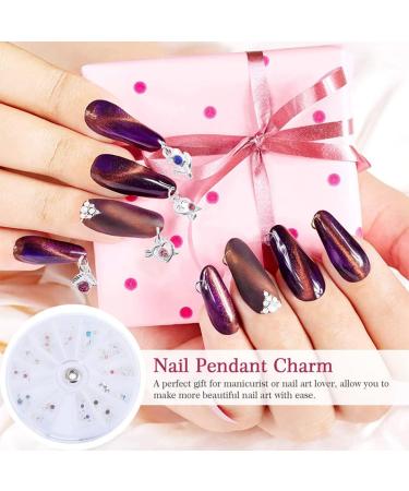 Beaupretty 2 Boxes Nail Pendant Pierced Fingernail Jewels Dangle Nail Art Charms Nail Piercing Charms Japanese Rivet Nail Decorations for Nail Art Nail Art Decor Metal Alloy 3d Manicure Assorted Color 6.8x0.5cm - Buy Online on GoSupps.com
