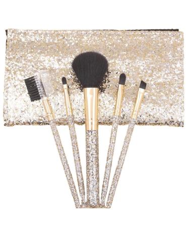 Makeup brush set 5 portable eye shadow brushes aluminum tube lip brush beauty tools eyebrow brush