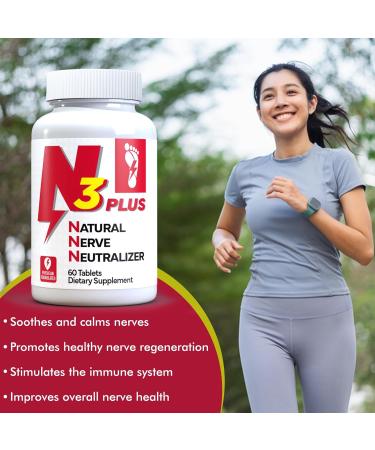 N3 Natural Nerve Neutralizer Plus - Advanced Nerve Support Supplement with Vitamin D3 B1 B6 B12 DHA & Turmeric - 60 Tablets for Repair & Regeneration - Buy Online on GoSupps.com