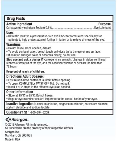 REFRESH PLUS Ophthalmic Solution Eye Drop for Dry Eye Relief 30 x 0.4 ml - Buy Online on GoSupps.com
