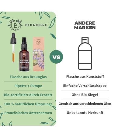 Buy Organic Bionoble Black Cumin Oil 50ml - Cold-Pressed Vegan Black Seed Oil for Face Body & Hair - Unfiltered & Glass Bottle with Pipette & Pump - Premium Egyptian Black Cumin Oil - Buy Online on GoSupps.com