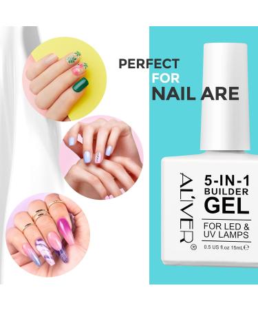 5 in 1 Builder Gel Base for Strong Nails UV/LED Nail Polish Coat 15ML White - Buy Online on GoSupps.com