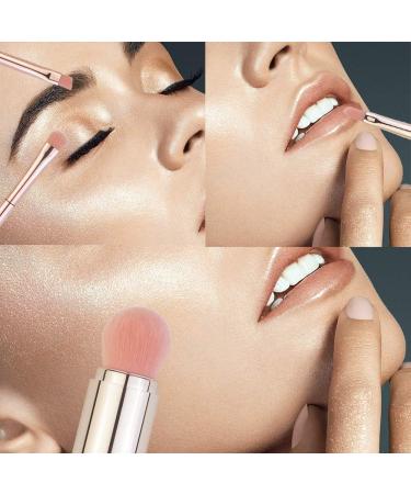 5 in 1 Travel Makeup Brushes Set | Portable Cosmetic Tools for Foundation Blush Eyeshadow Eyebrow & Lip Makeup - Ideal for International Shipping - Buy Online on GoSupps.com