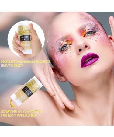Gold Body Glitter Stick - Holographic Mermaid Sequins for Concerts Music Festivals & Rave | Chunky Glitter Gel Makeup for Body Face Hair & Lips - 0.56oz - Buy Online on GoSupps.com