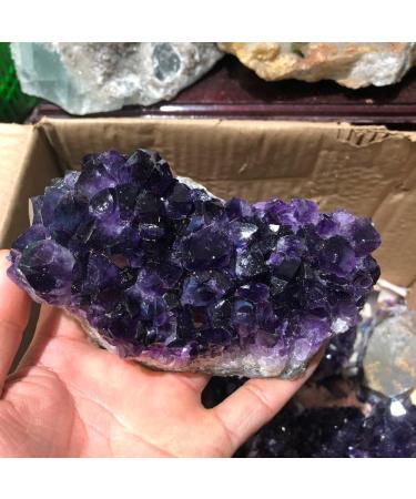 Natural Crystal Rough Natural Amethyst Quartz Purple Crystal Cluster Stones Specimen Home Decoration Crafts Decoration Ornament Crystal Cluster (Size : 180-220g) - Buy Online on GoSupps.com