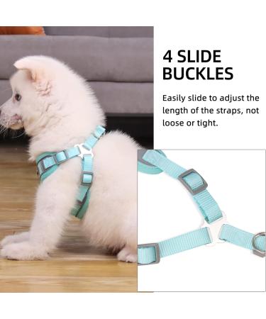 Rennaio No Pull Dog Harness & Leash Set - Adjustable Ultra Breathable Padded Chest Harness with Puppy Dishes & Clips for Small/Medium Dogs - Cyan M - Buy Online on GoSupps.com