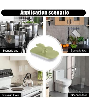 Bathroom Sponge Cleaner - Bathroom Cleaning Sponge with Handle | Shower Cleaning Sponge | Non-Scratch Bathroom Sponge | Handheld Scrub Brush | Best Sponge for Hard Water Stains Tiles Soap Scum Green - Buy Online on GoSupps.com