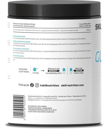  SKILL NUTRITION Glutamine Powder Unflavoured - 500g - Buy Online on GoSupps.com