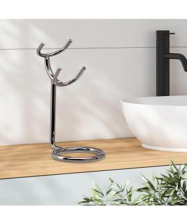 Fenteer Shaving Brush Stand Holder - Dark Silver Men s Organizer for Home & Barber Shower - International Shipping Available - Buy Online on GoSupps.com