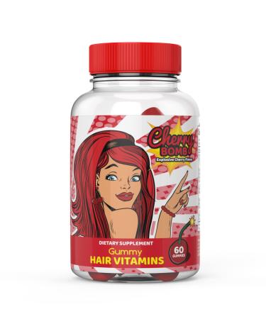 VYTA-MENDS Hair Growth Vitamins Hair Gummies Cherry Bomb with Biotin 5000 mcg Vitamin C B12 and Zinc for Stronger Hair Skin and Nails Cherry Flavored 1 Month Supply