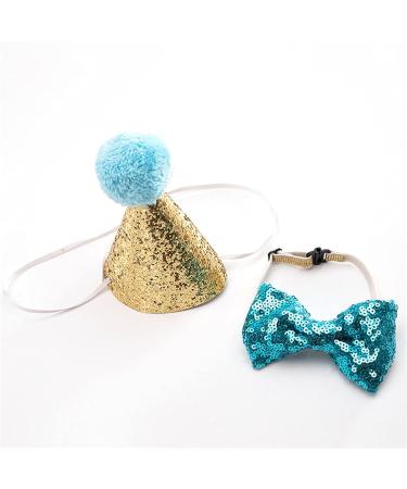 Dog Birthday Hat & Collar Set - Reusable Light Blue Party Accessories for Pets - Perfect for Puppies & Cats - Buy Online on GoSupps.com