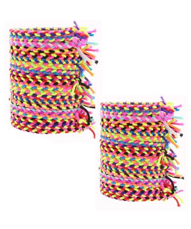 Elastic Hair Ties 100Pcs Hair Braided Scrunchies Stretch Bands No Crease Rope Ponytail Holder Hair Accessories for Girls Women(Multicolor) MIX COLOR