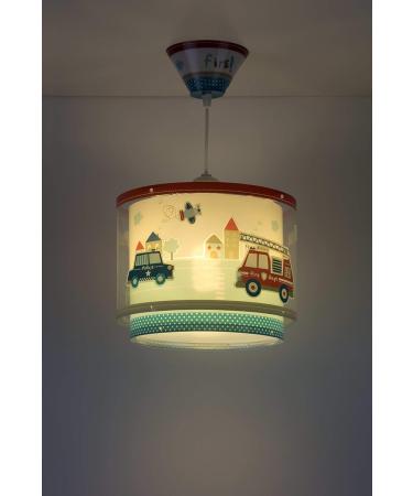 DALBER Polizeil Ceiling Light - Blue Children's Pendant Lamp for Kids' Room | 26.5 x 26.5 x 21 cm - International Shipping Available - Buy Online on GoSupps.com
