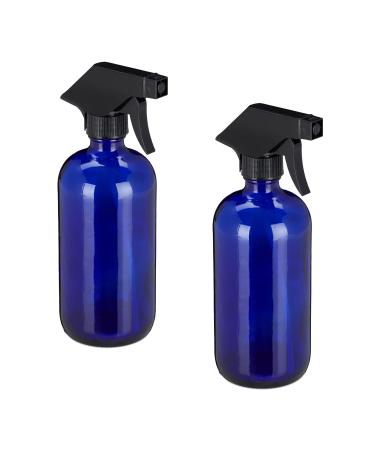 4 x spray bottle glass capacity 500 ml refillable mist & jet hair care cleaning atomizer empty blue