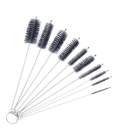 WIFUN 10 PCS Bottle Brushes Small Straw Cleaner Brush Reusable Cleaning Straw Brush Pipe Brush for Cleaning Teapot Bottle Straw (Black) Black-10pcs