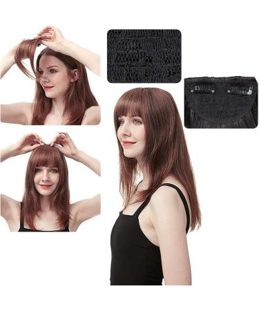 PMELCXD Clip in Fringe Bangs Hair Clip in Bangs Human Hair Bangs Hairpieces for Women Clip-on Bangs French Neat Bangs Fringe with Temples One Piece Bang Hair Extension for Daily Wear-Dark brown - Buy Online on GoSupps.com