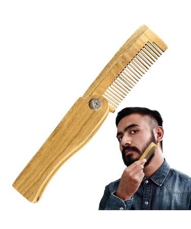 Portable Foldable Bart Comb for Men | Antistatic Wooden Beard & Mustache Comb - Compact & Travel-Friendly - Buy Online on GoSupps.com