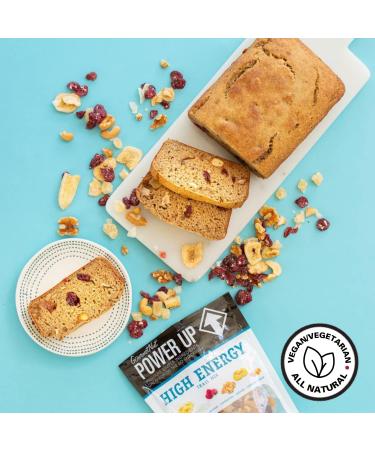 Power Up High Energy Trail Mix 8oz Bags - Walnuts, Banana Chips, Cashews, Coconut, Cranberries, Papaya - Keto, Paleo, Vegan, Gluten Free, Non GMO - Pack of 4 - Buy Online on GoSupps.com