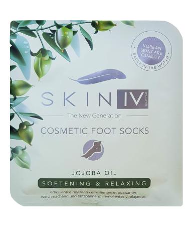 Skin IV Foot Cosmetic Socks with Jojoba Oil Shea Butter and Aloe Butter Soft and Refreshing Disposable Use Foot Mask - 2 Pack