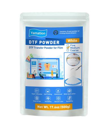Yamation DTF Powder Adhesive White 500g / 1.1lb DTF Transfer Powder Hot Melt Adhesive applies to All DTF Transfer Printers for Digital Prints on T-Shirts Textile DTF Supply with DTF PET Film and Ink 1.1lb-White-Medium - Buy Online on GoSupps.com
