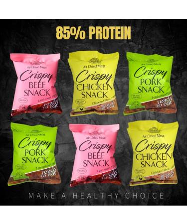 Meat Snacks - Low Carb Snacks - Great for Keto Diet - High Protein 85% - No Sugar - 100% Real Meat ( 6 bags x 25G) - Buy Online on GoSupps.com