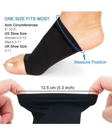 2 Pairs Ailaka Compression Arch Support Sleeves - Cushioned Braces for Flat Foot Pain Relief and Plantar Fasciitis - Gel Pads Included - Black - Buy Online on GoSupps.com