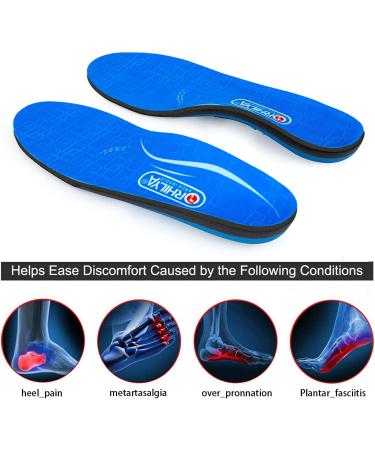 Strong Arch Support Insole for Foot Fatigue & Heel Soreness Relief - Unisex, 220+ lbs (Size UK 10 - 11.42 Blue) - Buy Online on GoSupps.com