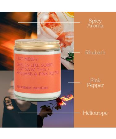 Anecdote Candles Hot Mess | Premium Rhubarb & Pink Pepper Coconut Soy Wax Candle | Hand Poured & Long Burning | Phthalate-Free | 7.8 Oz | Perfect Gift for Home & Office - Buy Online on GoSupps.com