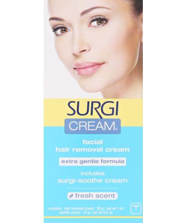 Surgi-cream Hair Remover Extra Gentle Formula For Face 1-Ounce Tubes (Pack of 3)