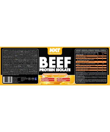 NXT Beef Protein Isolate 540g - High Protein Powder in Natural Amino Acids - Paleo Keto Friendly - Dairy and Gluten Free | 540g | Mango & Orange - Buy Online on GoSupps.com