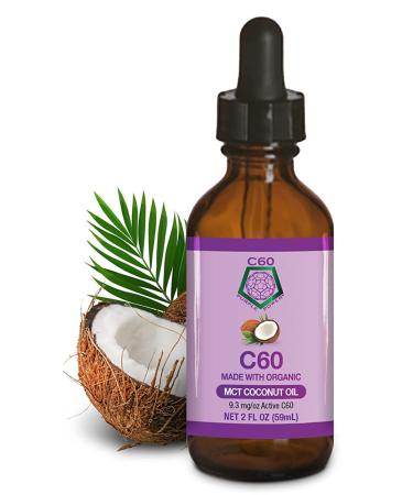 C60 Purple Power Organic MCT Coconut Oil, Organic Cold-Pressed Coconut Oil, 99.99% Pure C60 Carbon Fullerenes