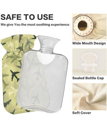 Buy Green Military Hot Water Bottle 1L with Soft Cover - Ideal for Winter Comfort & Warmth for Bed Hand Neck Shoulders - International Shipping Available - Buy Online on GoSupps.com