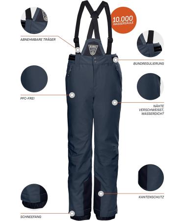 Buy Killtec Girls KSW 77 Ski Trousers - Functional Dark Navy Pants with Zip-Off Bib & Snow Guard for Ultimate Protection (Size 152) | International Shipping - Buy Online on GoSupps.com