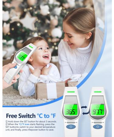 Thingling Contactless Thermometer for Children & Adults - Digital Baby Thermometer with Large LCD Display & Backlight for Home Use - Fast & Accurate Temperature Measurement - Buy Online on GoSupps.com