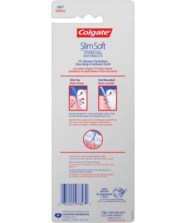 Colgate Slim Soft Charcoal Compact Head Toothbrush Soft 4 Count (CN08101A) - Buy Online on GoSupps.com