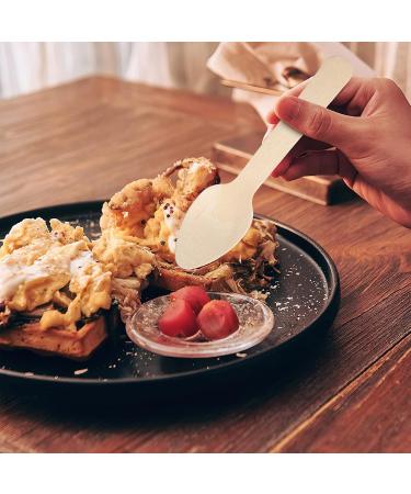 Disposable Wooden Spoon 300 Pack Mini Ice Cream Spoons Eco Friendly Birchwood Tasting Spoon Biodegradable Compostable Wood Cutlery for Dessert Cake Party Picnic Hand Crafts - 4.33 Inch - Buy Online on GoSupps.com