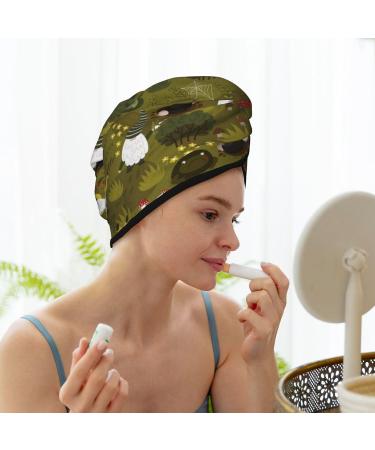 Hair Towel Wrap for Quick Drying - Gnomes Playing in The Garden Design | Premium Hair Turban with Button Closure for Effortless Use - Buy Online on GoSupps.com