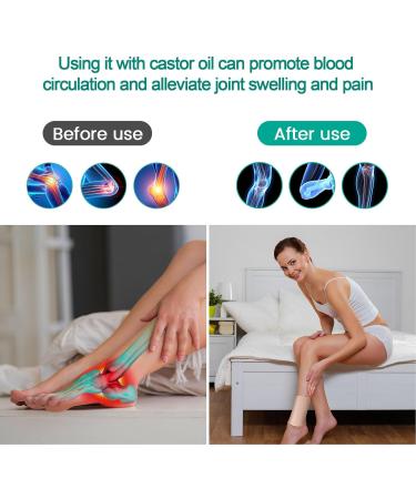 Reusable Castor Oil Pack Wraps - 2 Pieces Compress with Adjustable Band for Pain Relief & Comfort - Buy Online on GoSupps.com