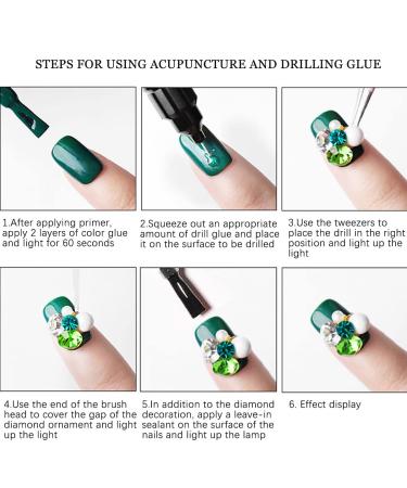 Nail Rhinestone Glue Pen Set - 4 Pack 10ml Adhesive Resin for Nail Decorations, Diamond Charms, and 3D Sequins - Dual Purpose Brush & Needle Tip - Buy Online on GoSupps.com