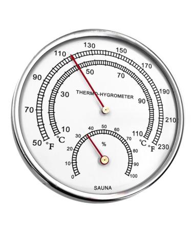 Premium 2-in-1 Sauna Thermometer & Hygrometer - 4.9 Inch Metal Design | Perfect for Room & Sauna Accessories | Accurate Fahrenheit Readings - Buy Online on GoSupps.com