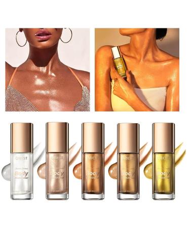 MEICOLY Liquid Body Illuminator 04 Glistening Bronze 40ml - Long Lasting & Waterproof Body Shimmer Oil for Glowing Skin - Buy Online on GoSupps.com