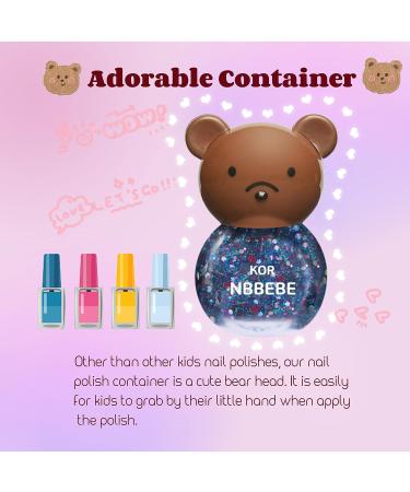 NBBEBE Korean Kids Nail Polish Set B - Non-Toxic & Quick Dry | Safe Water-based Peel-off Polish for Little Girls Age 3+ | 10 Colors Box Set - Buy Online on GoSupps.com