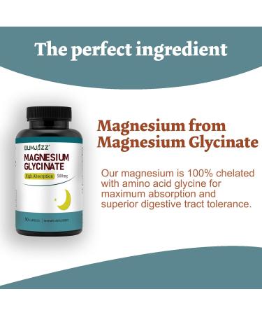 Bumjazz Magnesium Glycinate Supplement - Magnesium Supplement Magnesium Glycinate 500mg - Mineral Supplement 90 Capsules - Buy Online on GoSupps.com
