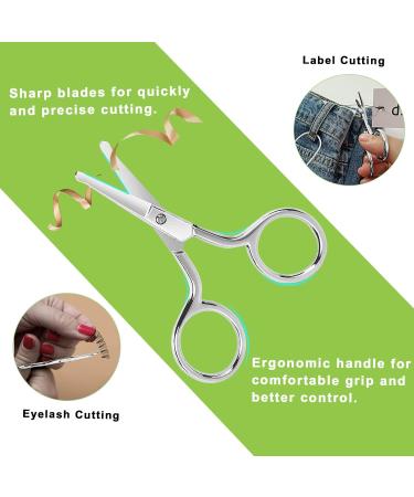 Professional Stainless Steel Nose Hair Scissors - Safety Rounded Tip for Men & Women - Eyebrow Beard & Ear Hair Trimming - Buy Online on GoSupps.com