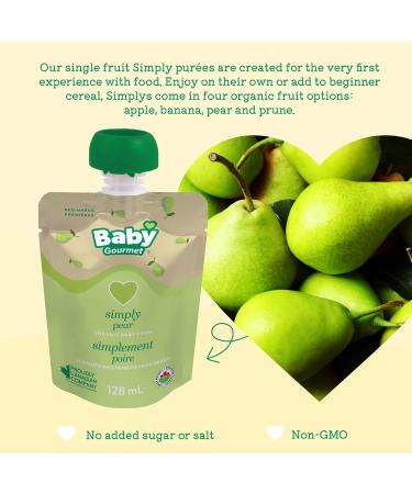 Baby Gourmet Organic Puree Baby Food Pouches - Simply Pear - No Added Sugar or Salt Non GMO No Fillers Gluten Free Kosher (128ml) 12-Pack Simply Pear 128ml (12-Pack) - Buy Online on GoSupps.com