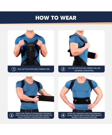 AOFITBRACE Back Brace Posture Corrector for Women and Men Breathable Adjustable Full Back Straightener for Upper Lower Small Black - Buy Online on GoSupps.com