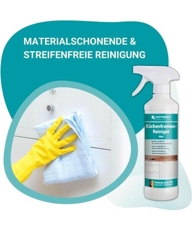 HOTREGA Kitchen Front Cleaner Matt 500ml - Streak-Free Degreaser with Microfibre Cloth | Optimal Kitchen Cleaner for International Shipping - Buy Online on GoSupps.com