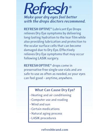 Refresh Optive Lubricant Eye Drops Preservative-Free 0.01 Fl Oz 60 Ct Single-Use Containers - Buy Online on GoSupps.com