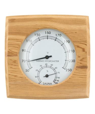 YOFAPA 2-in-1 wooden sauna hygrothermograph: sauna thermometer and hygrometer indoor humidity temperature measurement
